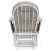 Pemberly Row Glider with Ottoman Set in White and Taupe Swirl Cushion