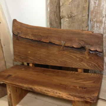 Elm Bench with Black Walnut