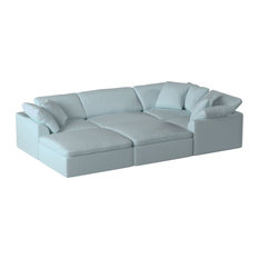 Sunset Trading Cloud Puff 6-Pc Modular Pitt Sectional Sofa SU-1458-43-3C-1A-2O