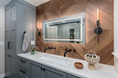 Example of a transitional bathroom design in Other