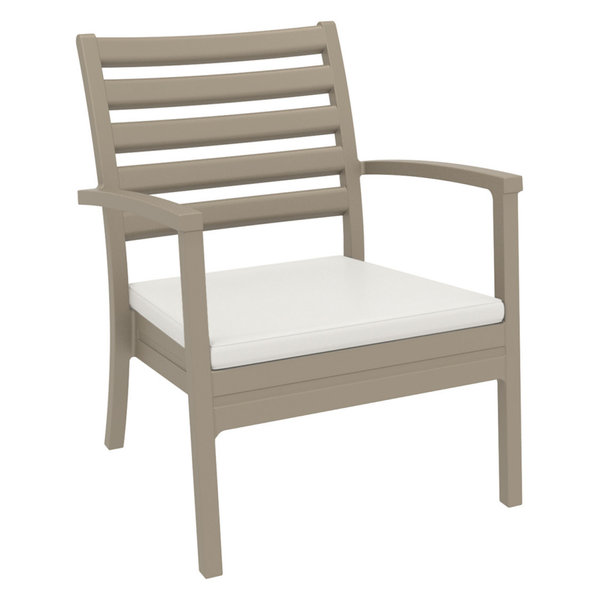 Artemis XL Club Chair, Set of 2, Taupe w/ Acrylic Fabric Natural Cushi