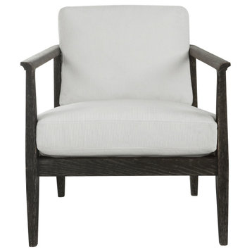 Uttermost 23696 Brunei 31"W Oak Framed Arm Chair - White
