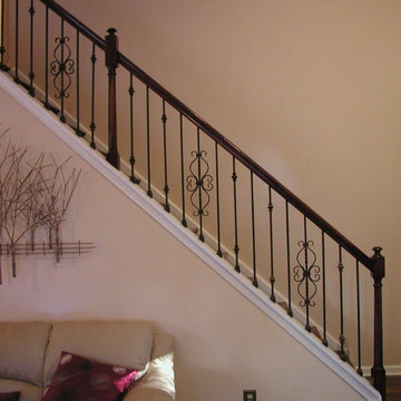 Front & Rear Stairs w/ Iron Balusters and Oak Handrail in Voorhees NJ
