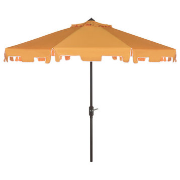 Safavieh Zimmerman Market Outdoor Umbrella With Flap, Yellow