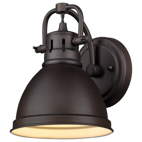 Golden Lighting Duncan 1 Light Bath Vanity, Shade: Rubbed Bronze, Rubbed Bronze