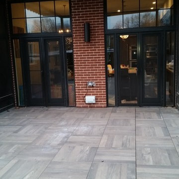 Completed pedestal paver deck system