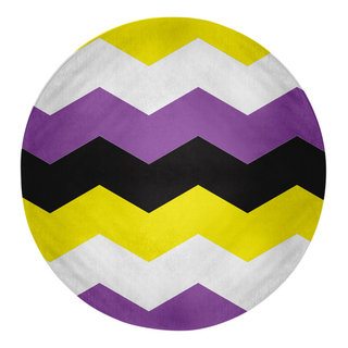 Non-Binary Chevron Chenille Rug, 5' Round - Contemporary - Area Rugs ...