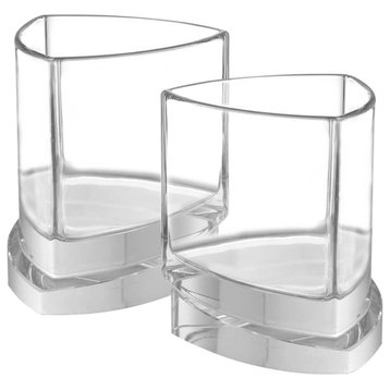 Aqua Vitae Triangle Off Base Whiskey Glasses 9.9 oz, Set of 2