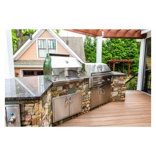 Luxury Outdoor Kitchen with Built-In Grill & Stone Countertops ...