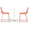 Ace 3 Piece Dining Set with Matte White Table, Matte Orange