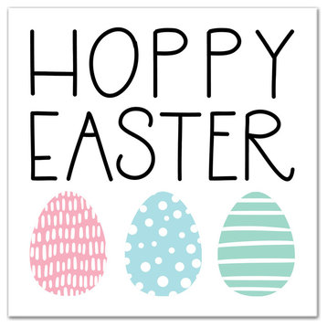 Hoppy Easter Eggs 12x12 Canvas Wall Art