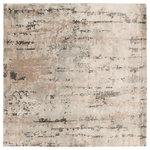 Nourison - Nourison Quarry 7'10" x Square Beige Grey Modern Indoor Rug - Invite movement and depth to your space with this beige and grey abstract rug from the Quarry Collection. Pools of neutral colors tie together the various elements of your room without being overpowering, while the low-profile construction lays flat quickly and does not shed. Made from a softly textured blend of polypropylene and polyester yarns designed to hide dirt and the regular wear of family life. Choose from a variety of shapes and sizes to decorate any space including the living room, hallway, entryway, dining room, and kitchen.