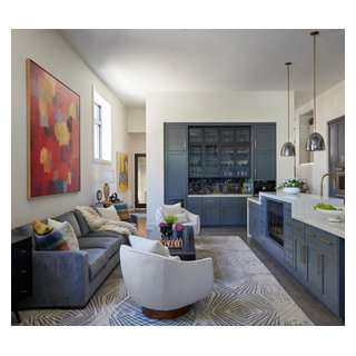 An Art-Filled Entertainer's Haven - Transitional - Living Room ...