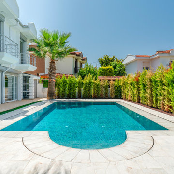 Piazza Cyan & Beige Stone Porcelain Tiles- Cesme,Izmir Villa