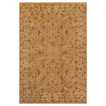 Bareens Designer Rugs - Oriental Ziegler Kym Tan Gold Hand-Knotted Wool Rug - 8'11'' x 11'8'' - Enhance the ambiance of your home with this magnificent Persian-influenced Turkish hand-knotted rug made by skilled artisans capable of creating the most exceptional vegetable dyes and hand-spun wool. This exquisite handmade rug is a one-of-a-kind Peshawar Kafkaz, otherwise identified as Chobi, Chobi Peshawar, Oushak, or Ziegler rug. These handmade rugs are crafted in Pakistan utilizing superior-quality wool imported from Australia, New Zealand, and Korea in two types of weaves: the Persian weave and the Mori weave. This rug is meticulously crafted by hand using the finest natural vegetable dyes extracted from local plants. The artisans use a blend of hand-spun local and fine merino wool, resulting in a rug with a compelling texture, higher lanolin content, and longer staple. The artisans occasionally incorporate natural or artificial silk into the pile to enhance specific motifs. The finished product is an awe-inspiring execution of flawless design and an understated palette that exudes elegance.