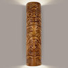 Tiki Totem Wall Sconce, Amber Palm, (1) Outdoor Sheltered Socket for Wet Locations