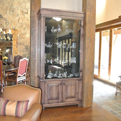 Rustic Lighted Display Cabinets - Display And Wall Shelves 