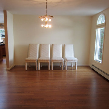 HOLBROOK - 3 1/4" RED OAK INSTALLED/REFINISHED NUTMEG STAIN AND TRAFFIC HD POLY