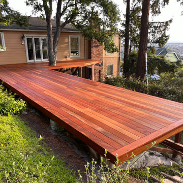 Mahogany deck on a slope