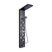 Stainless Steel LED Shower Panel With Massage Jets, Black