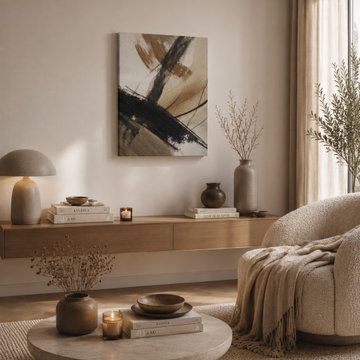 Organic Modern Canvas Wall Art Set – Earth Flow & Brush Rhythm