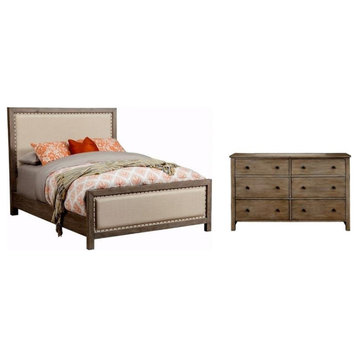 Home Square 2-Piece Set with Classic California King Bed & 6 Drawer Dresser