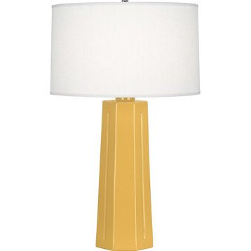 Robert Abbey Mason 1 Light Table Lamp, Sunset Yellow Glazed Ceramic - SU960