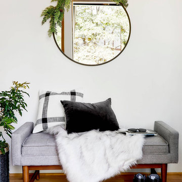 Modern Holiday Gray & Black Entryway with Holiday Themed Décor styled by Emily H