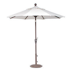 Christy Sports 7.5' Deluxe Push Button Tilt Aluminum Market Umbrella Champagne L - Outdoor Umbrellas