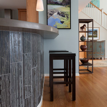 Transitional Spaces-Custom Built curved bar