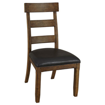 Ozark Ladderback Side Chair, With Upholstered Seat