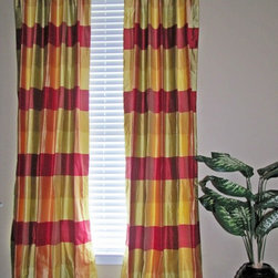 Drea' Custom Designs - Plaid Silk Drapes - Curtains