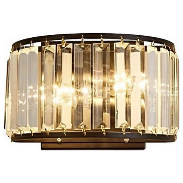 Luxury Crystal Wall Lamp in American Style for Living room, Bedroom, Black
