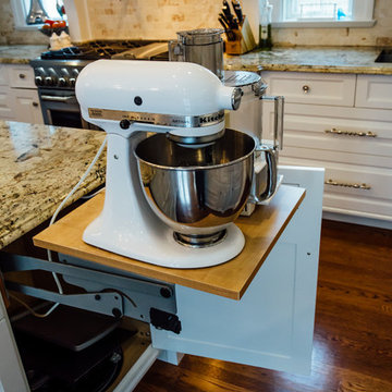 White Kitchen with Blue China Hutch
