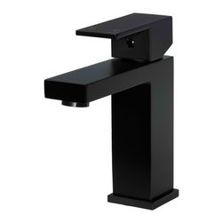 Square Matte Black Basin Mixer  SKU: MB01 - Bathroom Sink Taps