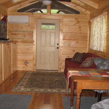 Tiny Gray Log Cabin