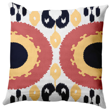 Boho Decorative Throw Pillow, Yellow, 18x18"