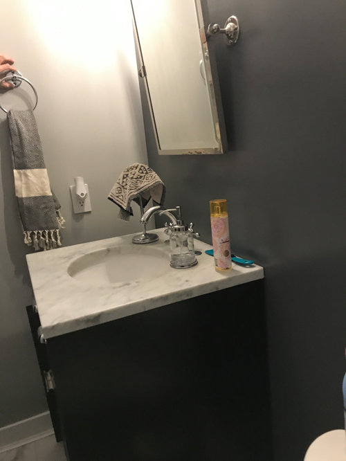 Powder room. Towel ring or rack for powder room