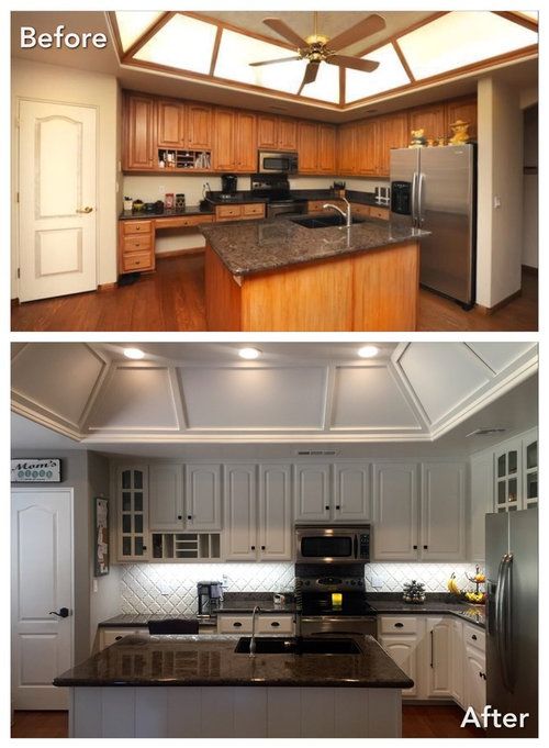 White Kitchen with Arabesque Backsplash