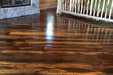 Authentic Barn Wood Flooring - Mixed species and random width. Circle Sawn