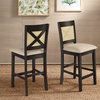 Auman Cane X-Back Counter Height Chair (Set of 2), Antique Black Finish