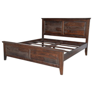 Hawthorne Collections Solid Sheesham Wood Bed - Gray