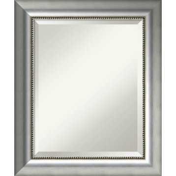 Vegas Silver Beveled Wood Bathroom Wall Mirror - 20.75 x 24.75 in.