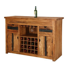 Ashley Furniture Wine Bar Cabinets Houzz Modern Pioneer Acacia Wood Wine Bar Entertainment Cabinet