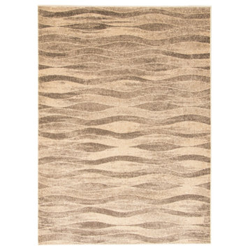 eCarpetGallery Abstract Area Rug, Indoor Carpet Ivory/Grey 6'7" x 9'6"