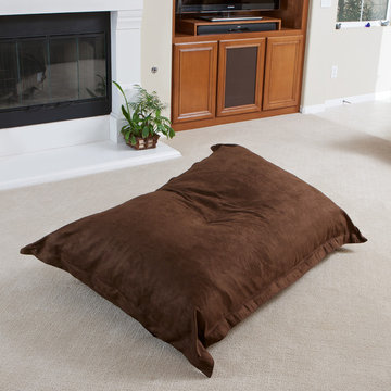 Modern Living Space w/ Faux Suede 5' Lounge Pillow