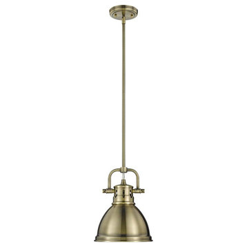 Golden Duncan Mini Pendant with Rod 3604-M1L AB-AB, Aged Brass