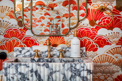 Inspiration for a transitional powder room remodel in Boise