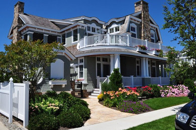 Example of a beach style exterior home design in Philadelphia
