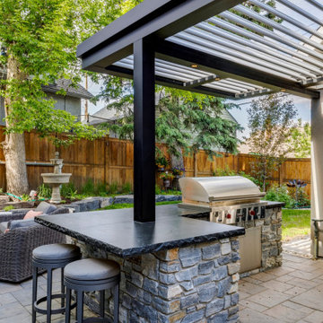 South Calgary StruXure Adjustable Pergola over Outdoor Kitchen
